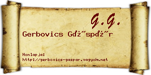 Gerbovics Gáspár névjegykártya